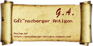 Günszberger Antigon névjegykártya